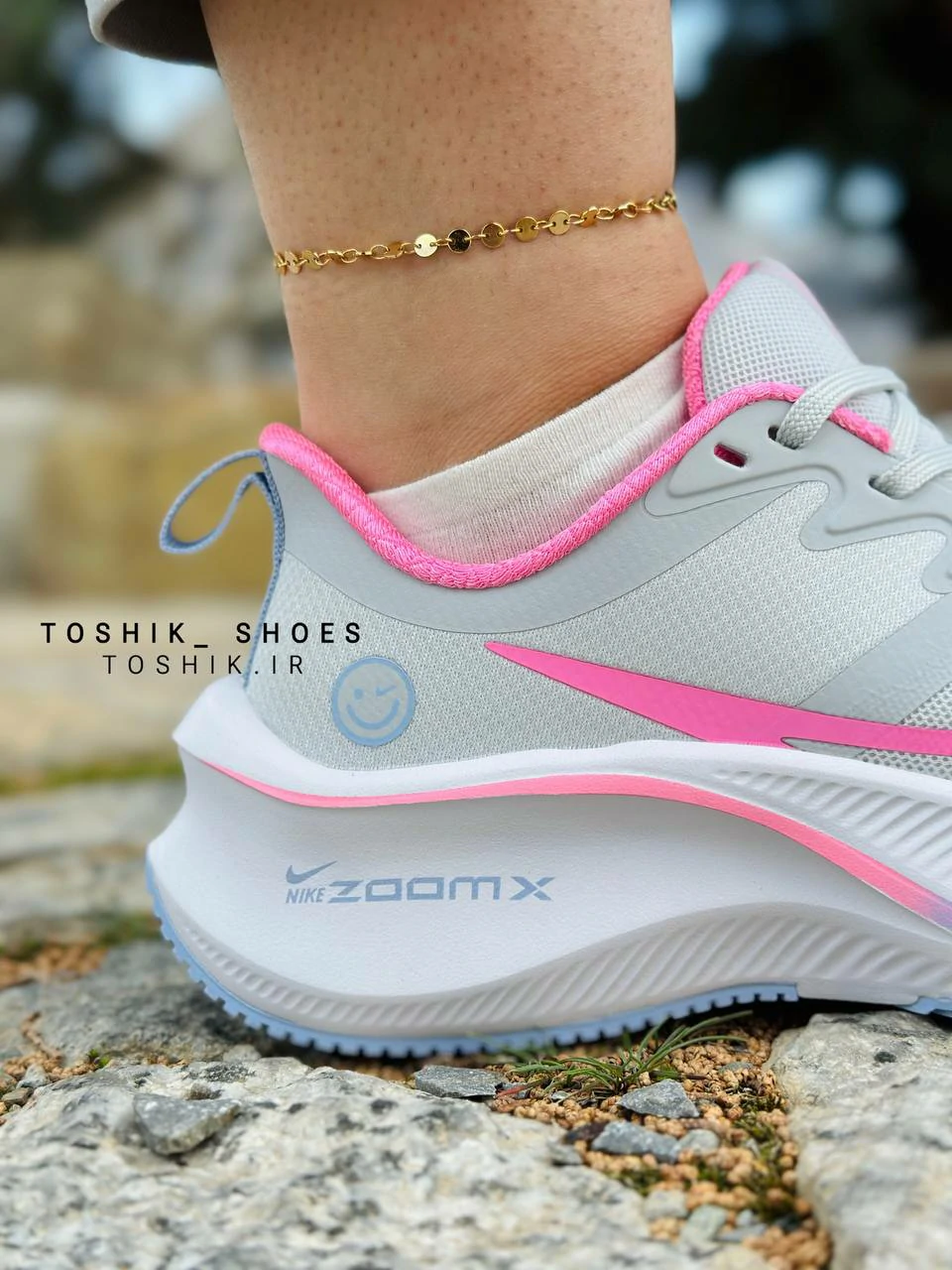 کفش نایک zoom x زوم ایکس لبخندی سفید صورتی
