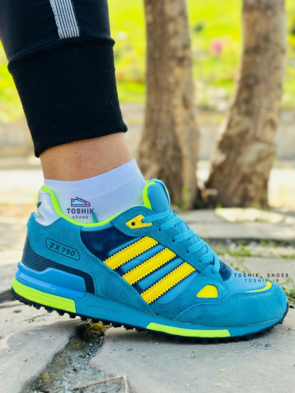 کفش آدیداس zx 750 رنگ سبزآبی